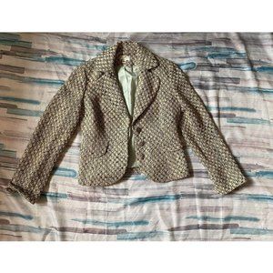 Ann Taylor for Loft Blue White Brown Blazer Size 2